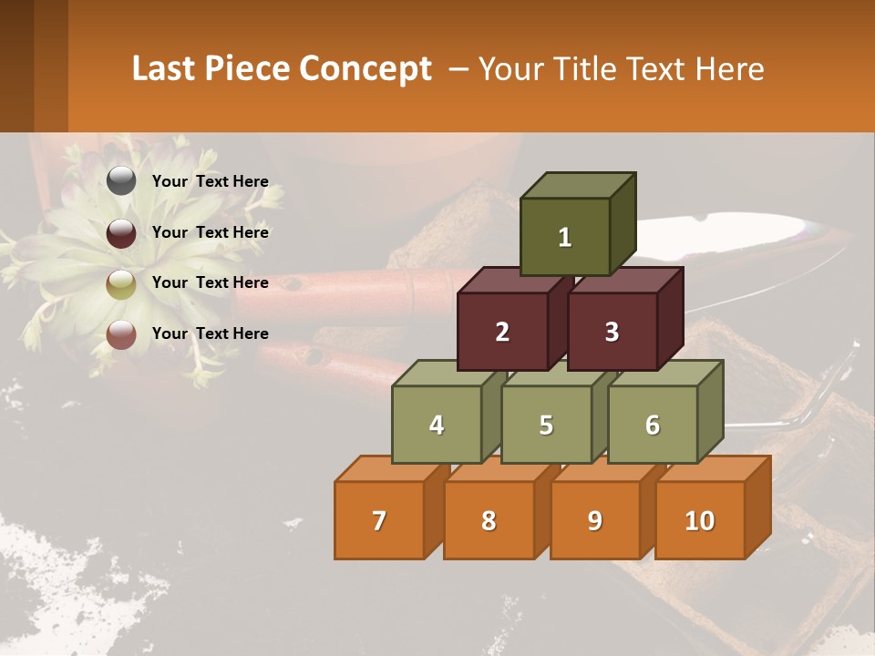 Hand Tools For Flowerpots PowerPoint Template