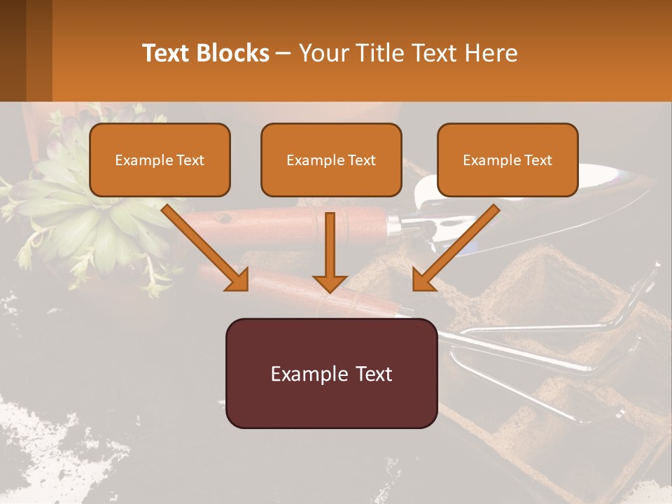 Hand Tools For Flowerpots PowerPoint Template