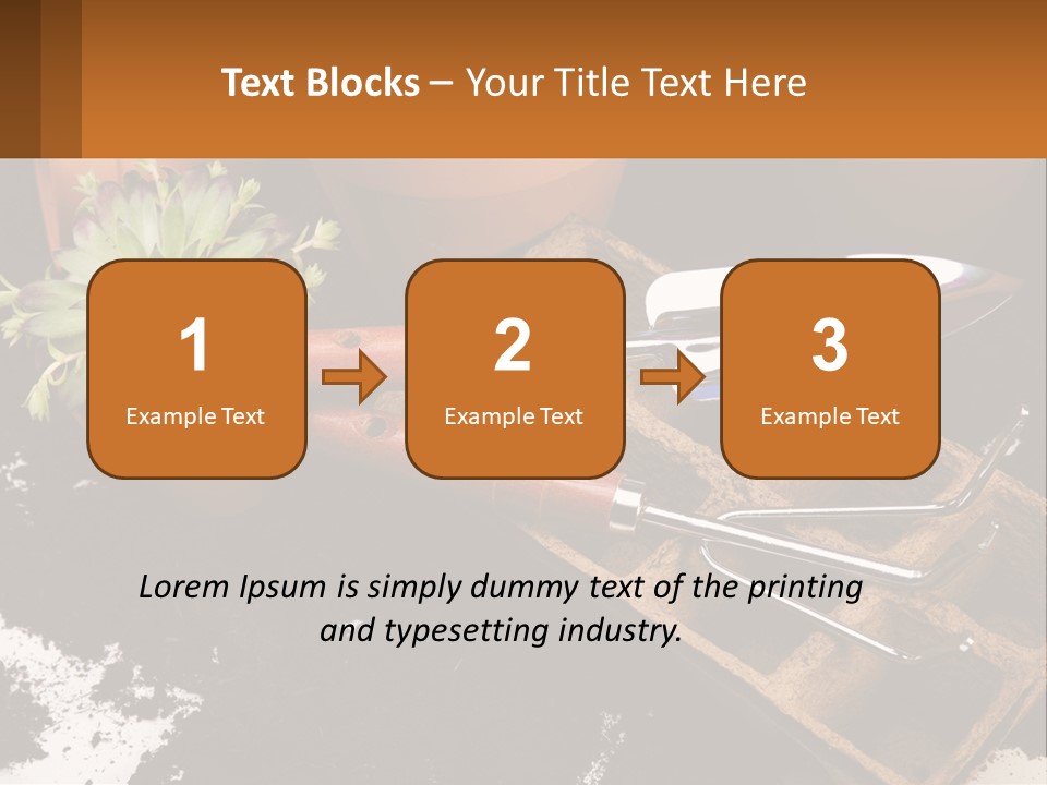 Hand Tools For Flowerpots PowerPoint Template