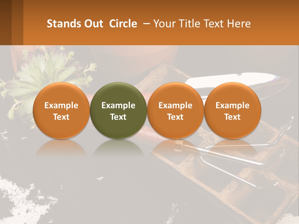 Hand Tools For Flowerpots PowerPoint Template