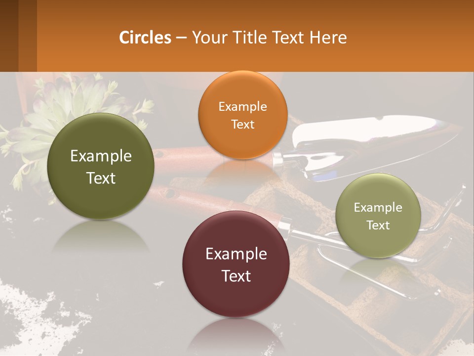Hand Tools For Flowerpots PowerPoint Template