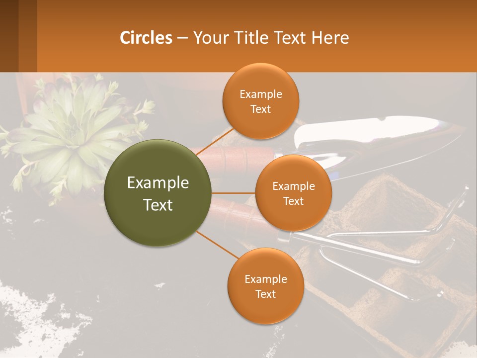 Hand Tools For Flowerpots PowerPoint Template