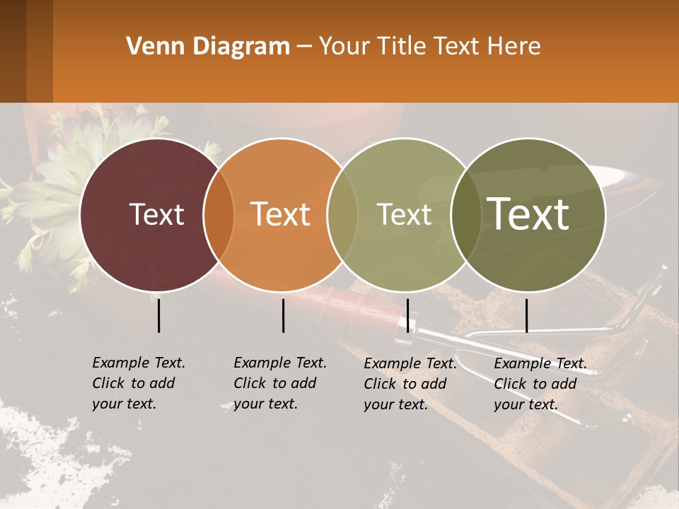 Hand Tools For Flowerpots PowerPoint Template