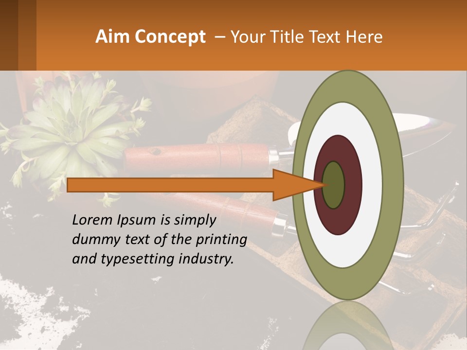 Hand Tools For Flowerpots PowerPoint Template