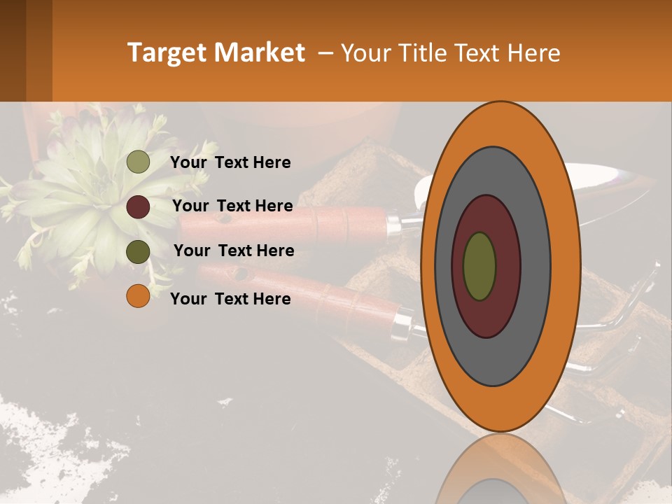 Hand Tools For Flowerpots PowerPoint Template