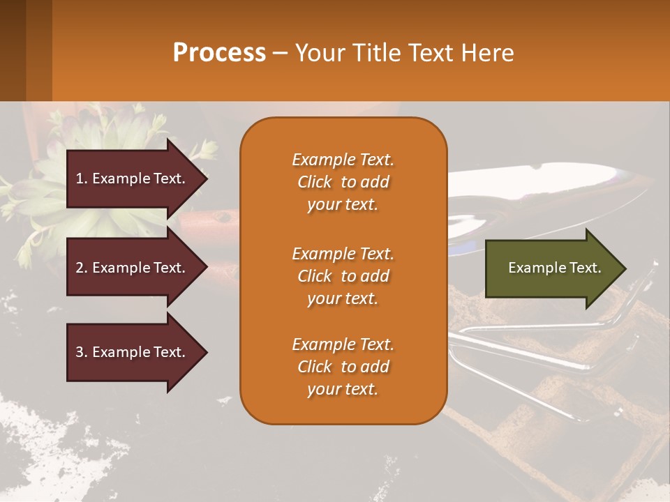 Hand Tools For Flowerpots PowerPoint Template