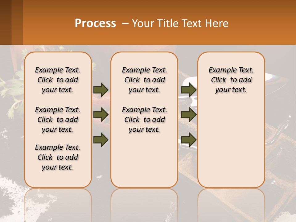 Hand Tools For Flowerpots PowerPoint Template