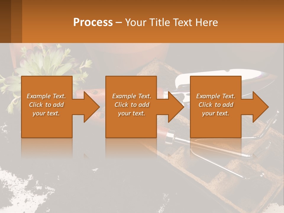 Hand Tools For Flowerpots PowerPoint Template