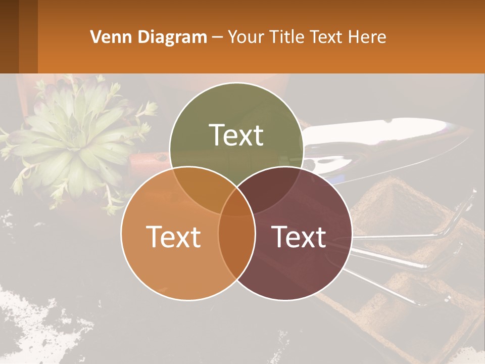Hand Tools For Flowerpots PowerPoint Template