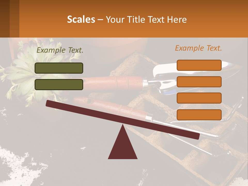 Hand Tools For Flowerpots PowerPoint Template