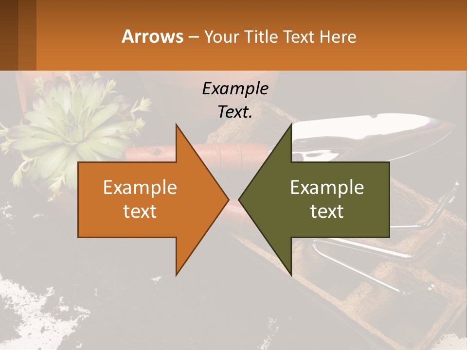 Hand Tools For Flowerpots PowerPoint Template