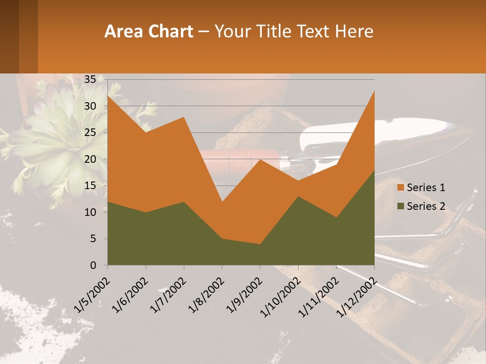 Hand Tools For Flowerpots PowerPoint Template