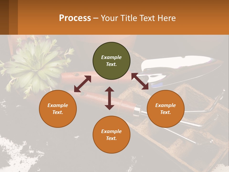 Hand Tools For Flowerpots PowerPoint Template