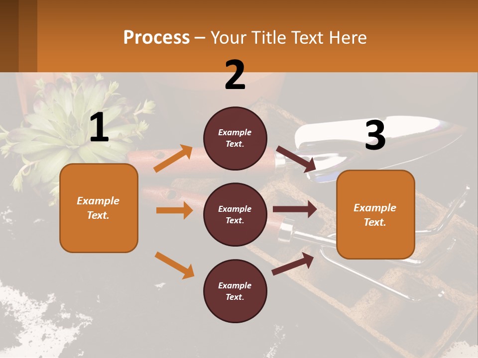 Hand Tools For Flowerpots PowerPoint Template