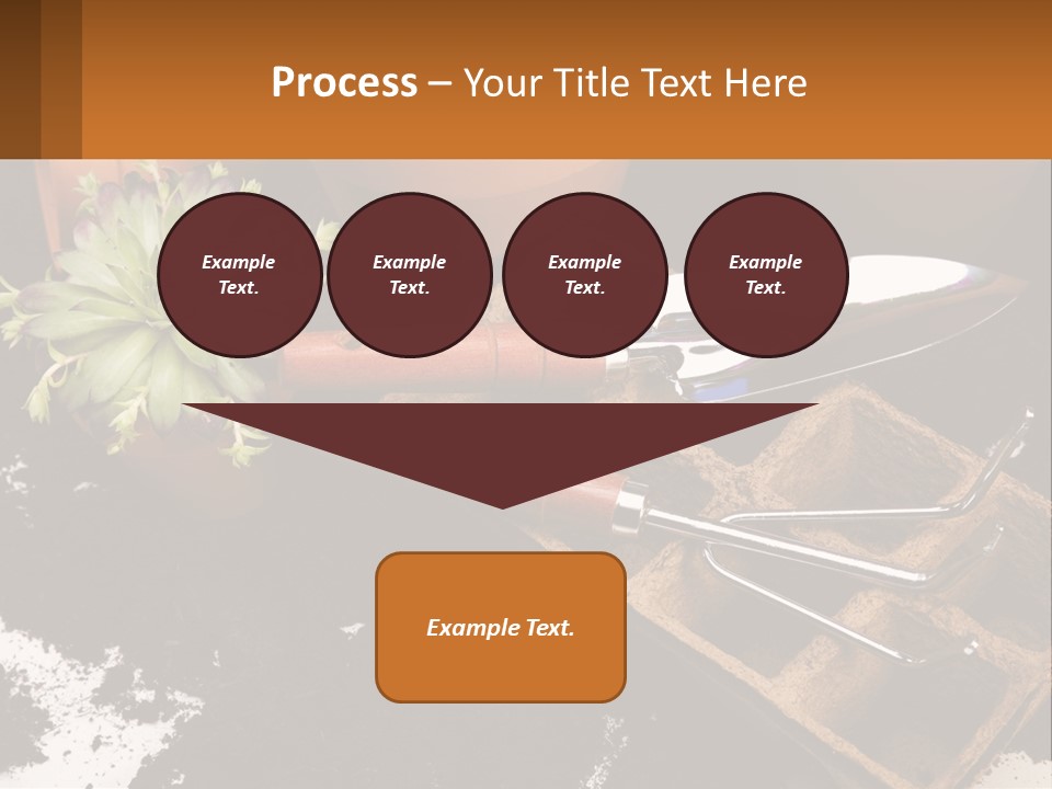 Hand Tools For Flowerpots PowerPoint Template