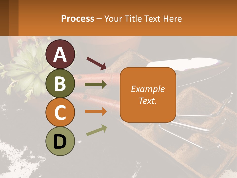 Hand Tools For Flowerpots PowerPoint Template