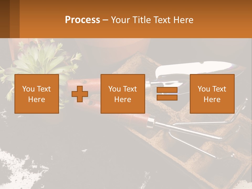 Hand Tools For Flowerpots PowerPoint Template