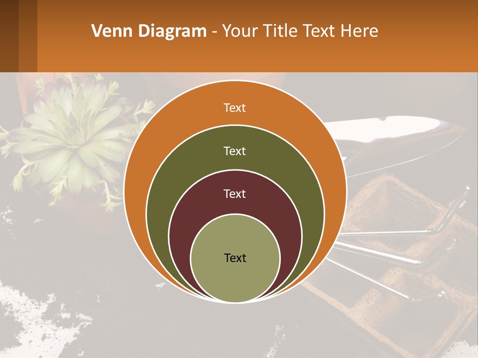 Hand Tools For Flowerpots PowerPoint Template