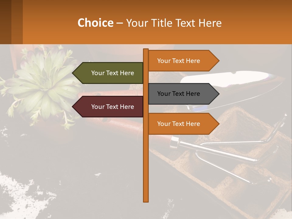 Hand Tools For Flowerpots PowerPoint Template
