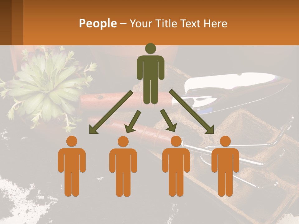 Hand Tools For Flowerpots PowerPoint Template