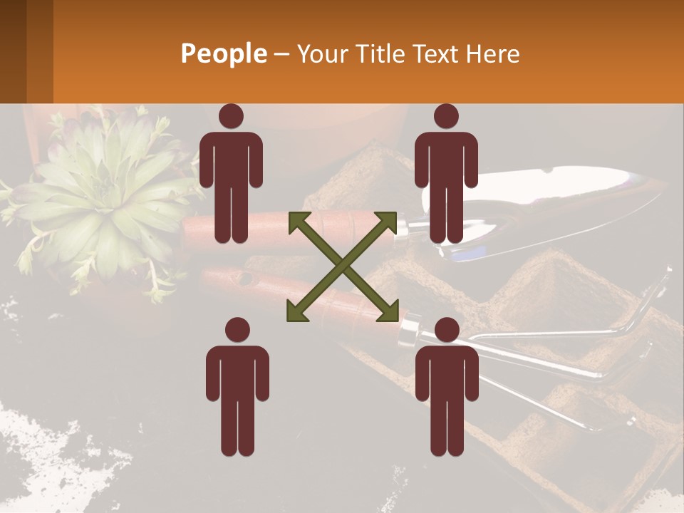 Hand Tools For Flowerpots PowerPoint Template