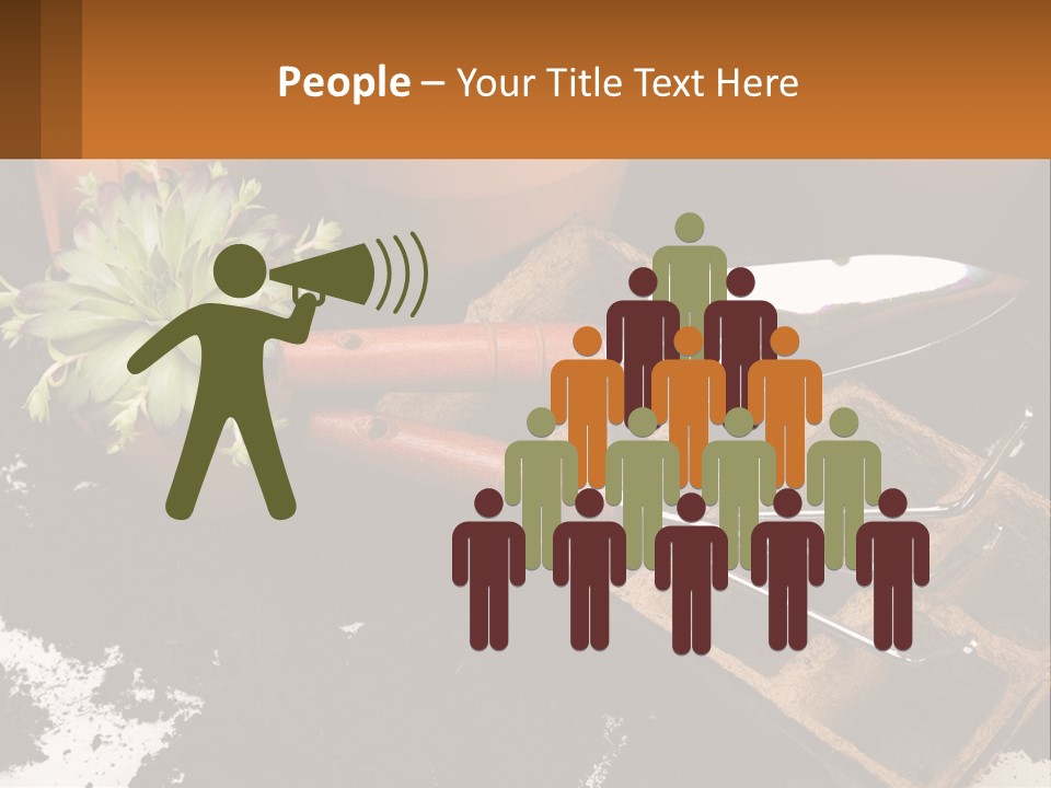 Hand Tools For Flowerpots PowerPoint Template