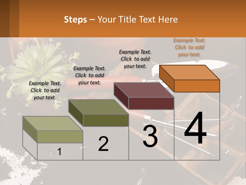 Hand Tools For Flowerpots PowerPoint Template