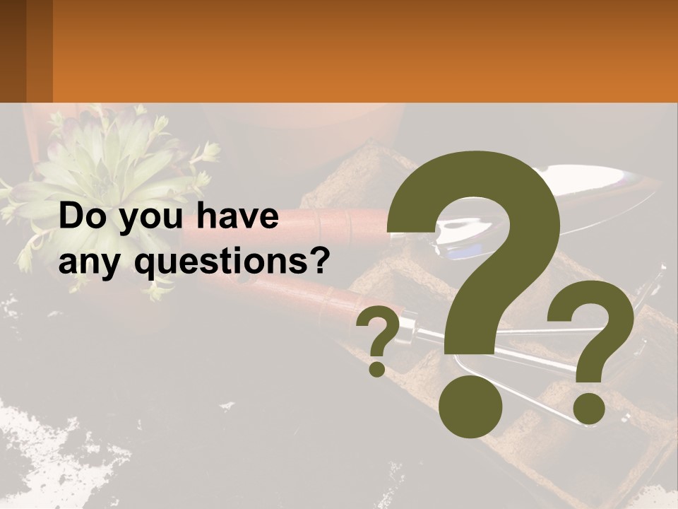 Hand Tools For Flowerpots PowerPoint Template