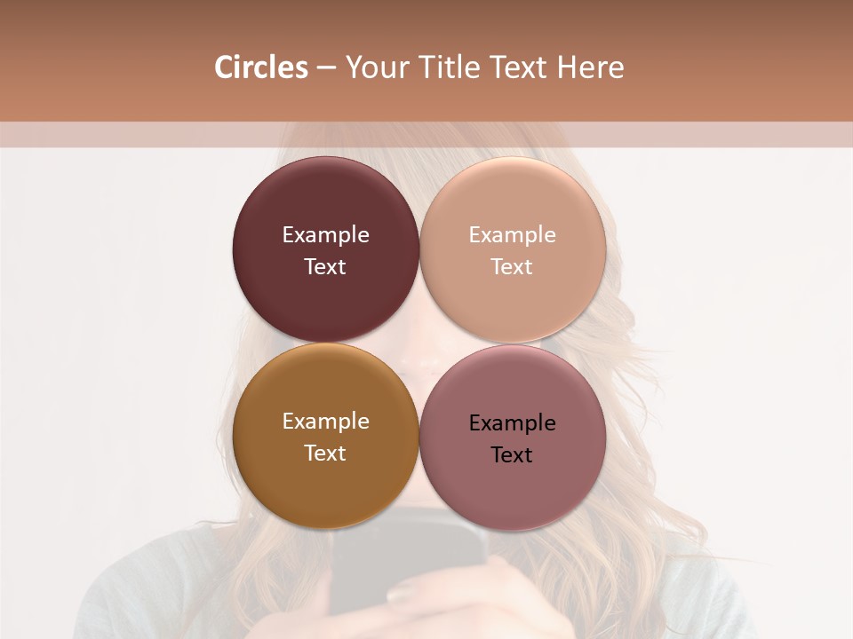 The Girl Looks At The Phone PowerPoint Template