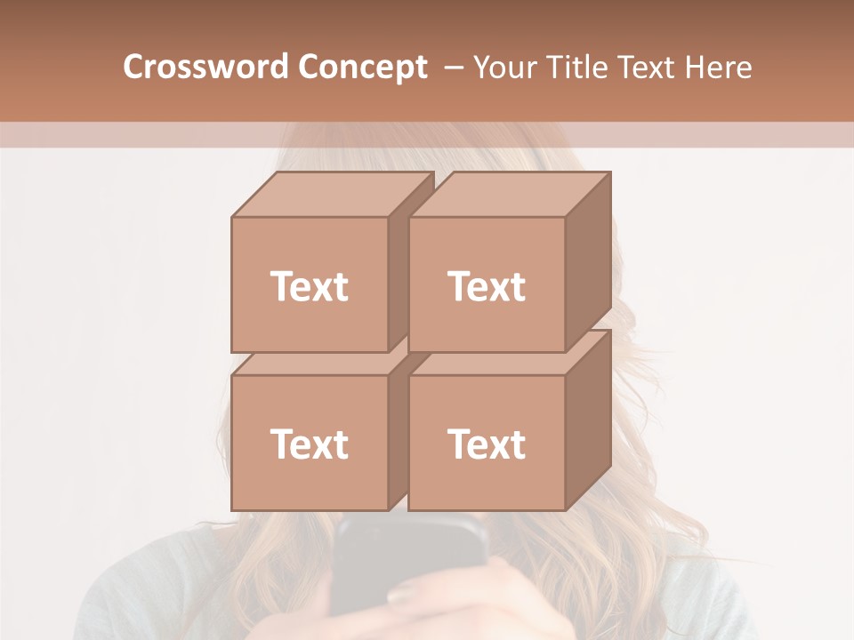 The Girl Looks At The Phone PowerPoint Template