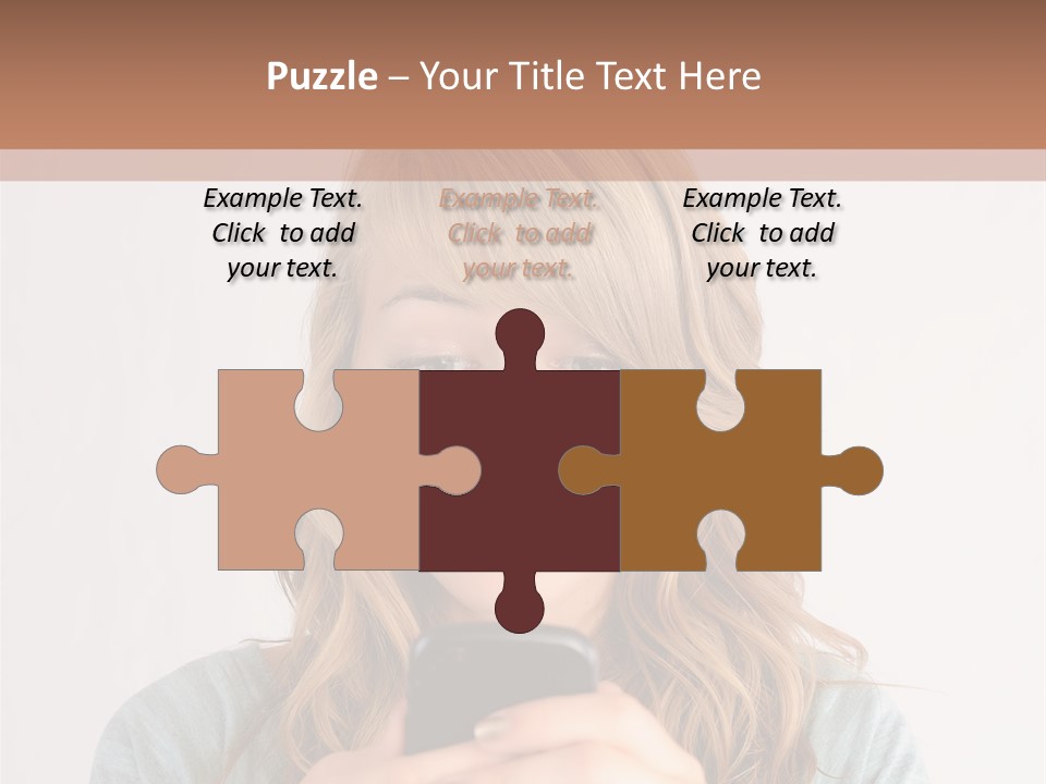 The Girl Looks At The Phone PowerPoint Template