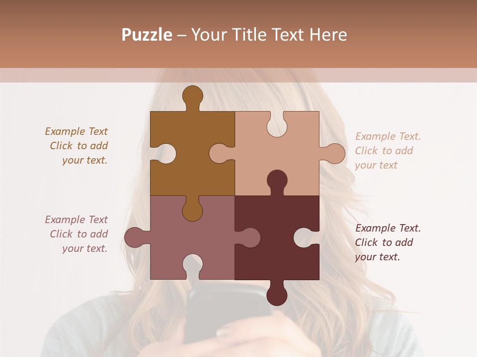 The Girl Looks At The Phone PowerPoint Template