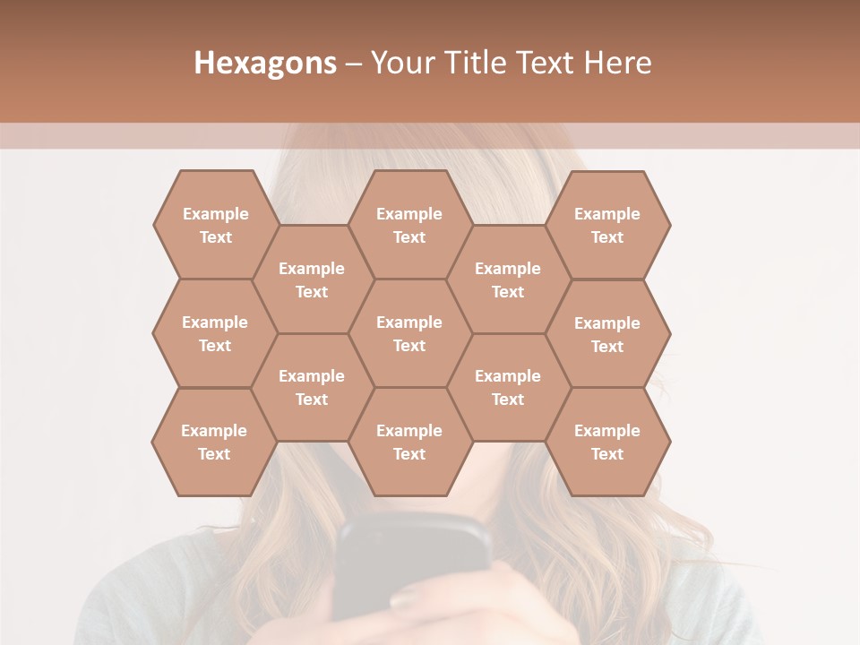 The Girl Looks At The Phone PowerPoint Template