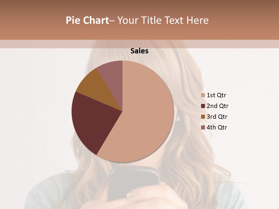 The Girl Looks At The Phone PowerPoint Template