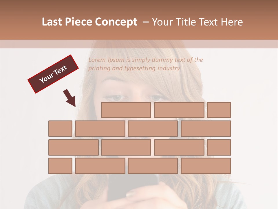 The Girl Looks At The Phone PowerPoint Template
