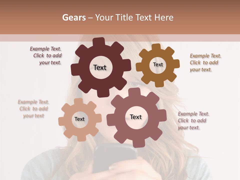 The Girl Looks At The Phone PowerPoint Template