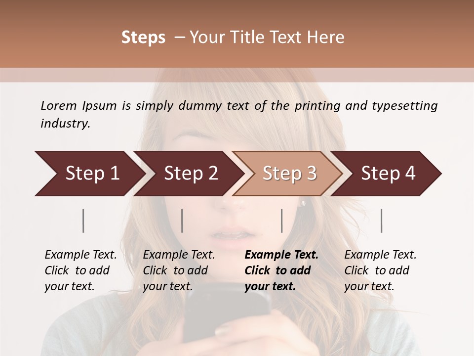 The Girl Looks At The Phone PowerPoint Template