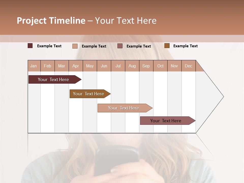 The Girl Looks At The Phone PowerPoint Template