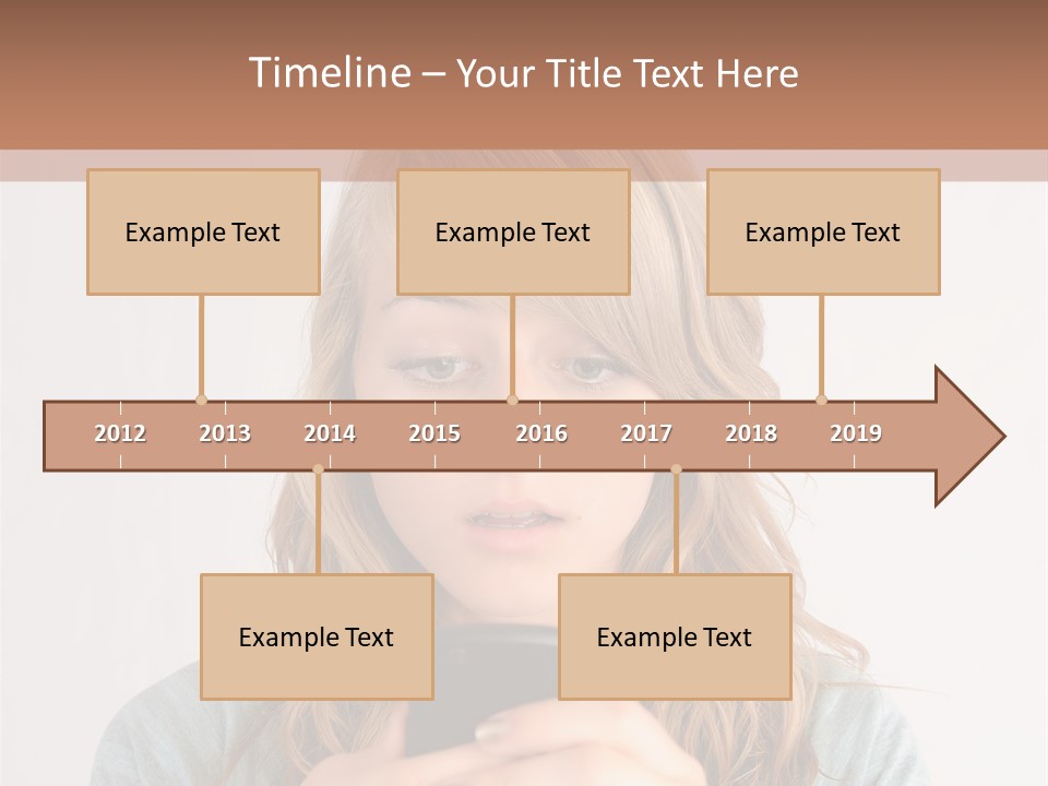 The Girl Looks At The Phone PowerPoint Template
