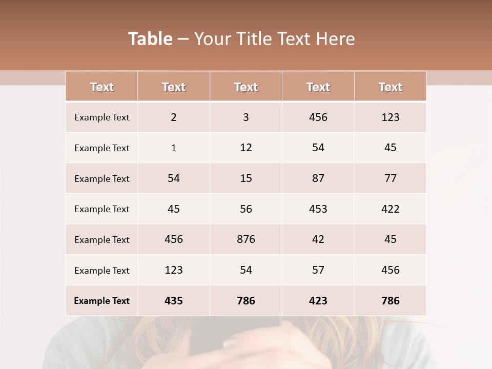 The Girl Looks At The Phone PowerPoint Template