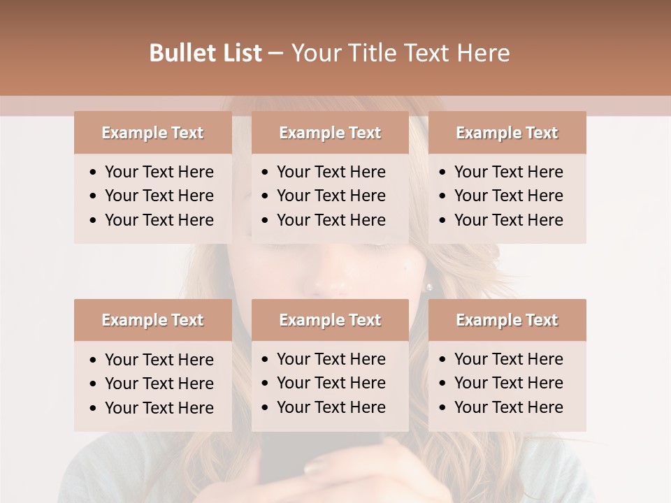 The Girl Looks At The Phone PowerPoint Template