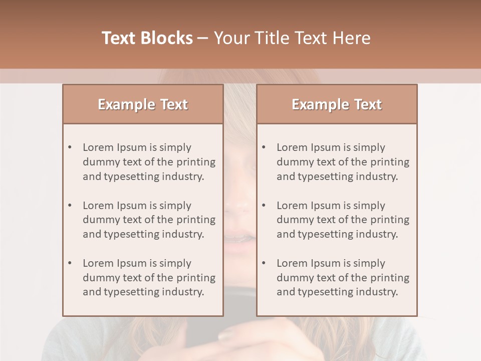 The Girl Looks At The Phone PowerPoint Template