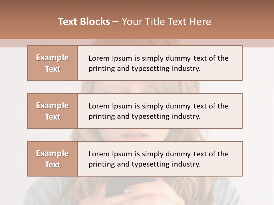 The Girl Looks At The Phone PowerPoint Template