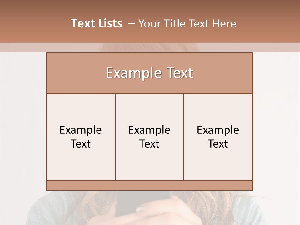 The Girl Looks At The Phone PowerPoint Template
