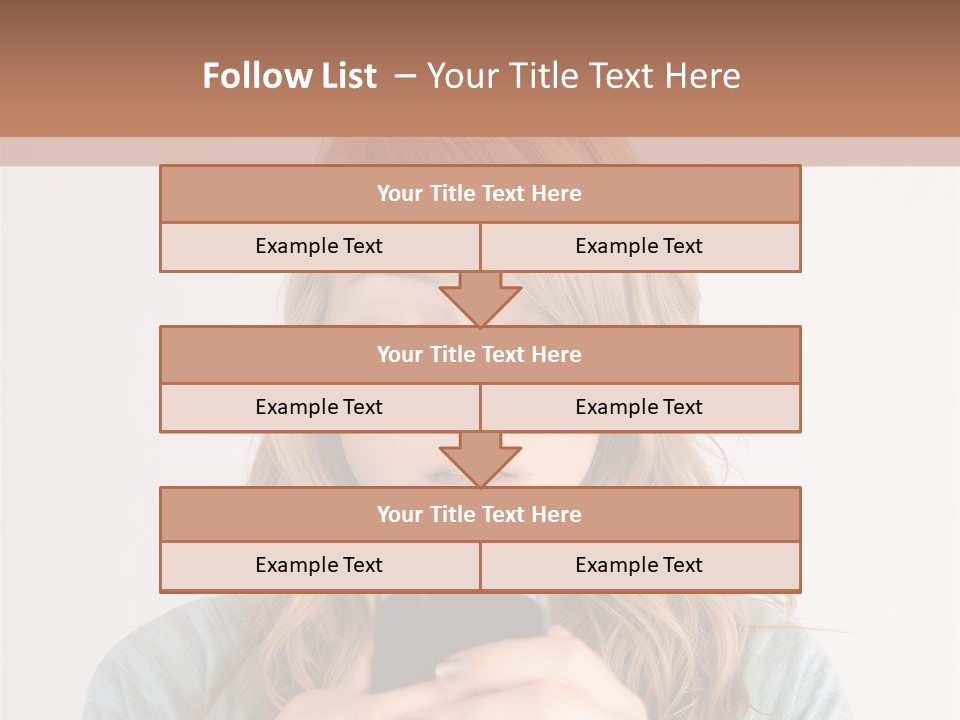 The Girl Looks At The Phone PowerPoint Template