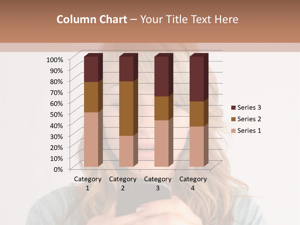 The Girl Looks At The Phone PowerPoint Template