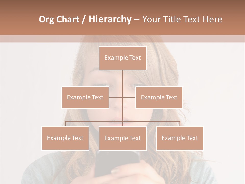 The Girl Looks At The Phone PowerPoint Template