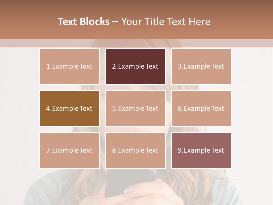 The Girl Looks At The Phone PowerPoint Template