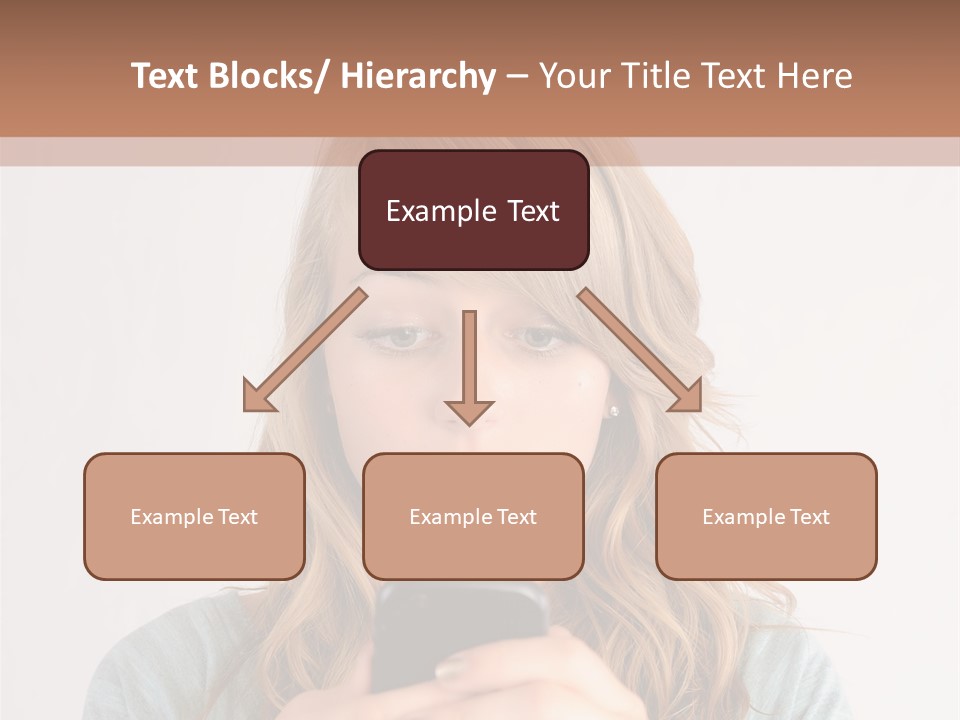 The Girl Looks At The Phone PowerPoint Template