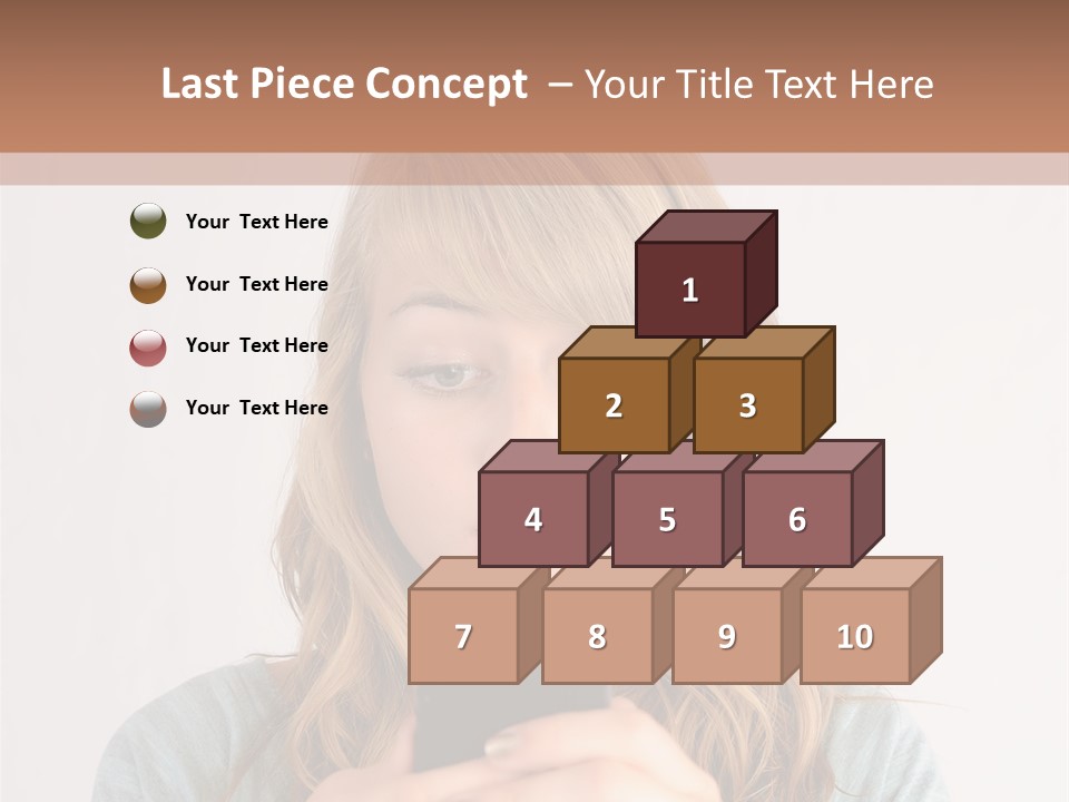 The Girl Looks At The Phone PowerPoint Template